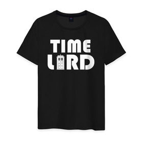 Мужская футболка хлопок с принтом Doctor Who Time Lord TARDIS в Тюмени, 100% хлопок | прямой крой, круглый вырез горловины, длина до линии бедер, слегка спущенное плечо. | Тематика изображения на принте: doctor who time lord tardis тардис доктор кто