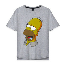 Мужская футболка хлопок Oversize с принтом Simpsons в Тюмени, 100% хлопок | свободный крой, круглый ворот, “спинка” длиннее передней части | simpsons donut brain симпсон гомер homer