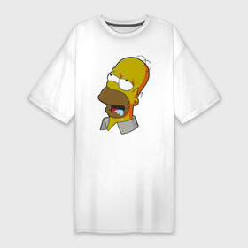 Платье-футболка хлопок с принтом Simpsons в Тюмени,  |  | simpsons donut brain симпсон гомер homer