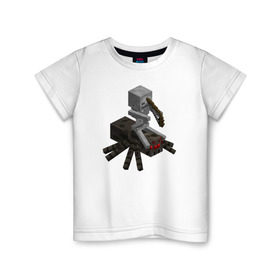 Детская футболка хлопок с принтом Minecraft в Тюмени, 100% хлопок | круглый вырез горловины, полуприлегающий силуэт, длина до линии бедер | minecraft