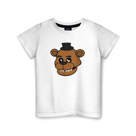 Детская футболка хлопок с принтом Freddy в Тюмени, 100% хлопок | круглый вырез горловины, полуприлегающий силуэт, длина до линии бедер | Тематика изображения на принте: five nights at freddys | fnaf | freddy | фнаф