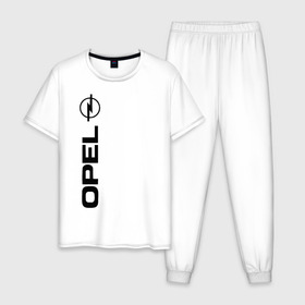 Мужская пижама хлопок с принтом OPEL в Тюмени, 100% хлопок | брюки и футболка прямого кроя, без карманов, на брюках мягкая резинка на поясе и по низу штанин
 | Тематика изображения на принте: opel опель
