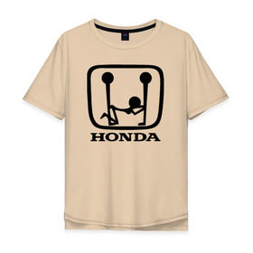 Мужская футболка хлопок Oversize с принтом Honda Logo Sexy в Тюмени, 100% хлопок | свободный крой, круглый ворот, “спинка” длиннее передней части | 