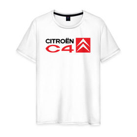 Мужская футболка хлопок с принтом CITROEN 4 в Тюмени, 100% хлопок | прямой крой, круглый вырез горловины, длина до линии бедер, слегка спущенное плечо. | citroen 4