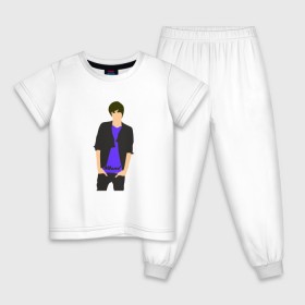 Детская пижама хлопок с принтом Никита Киоссе (Mband) в Тюмени, 100% хлопок |  брюки и футболка прямого кроя, без карманов, на брюках мягкая резинка на поясе и по низу штанин
 | mband | группа | она вернется