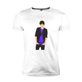 Мужская футболка премиум с принтом Никита Киоссе (Mband) в Тюмени, 92% хлопок, 8% лайкра | приталенный силуэт, круглый вырез ворота, длина до линии бедра, короткий рукав | Тематика изображения на принте: mband | группа | она вернется
