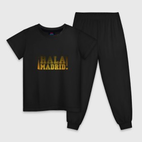 Детская пижама хлопок с принтом Hala Madrid (Real) в Тюмени, 100% хлопок |  брюки и футболка прямого кроя, без карманов, на брюках мягкая резинка на поясе и по низу штанин
 | madrid | real | мадрид | реал