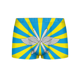 Мужские трусы 3D с принтом Флаг ВВС в Тюмени, 50% хлопок, 50% полиэстер | классическая посадка, на поясе мягкая тканевая резинка | авиатор | авиация | герб | летчику