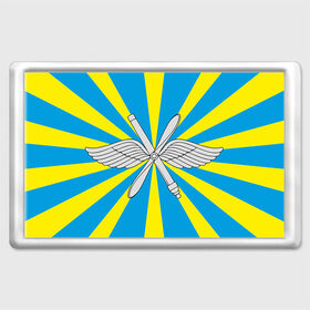 Магнит 45*70 с принтом Флаг ВВС в Тюмени, Пластик | Размер: 78*52 мм; Размер печати: 70*45 | Тематика изображения на принте: авиатор | авиация | герб | летчику
