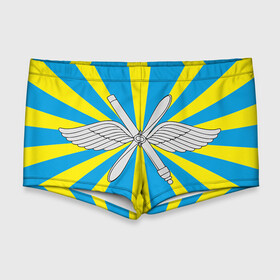 Мужские купальные плавки 3D с принтом Флаг ВВС в Тюмени, Полиэстер 85%, Спандекс 15% |  | Тематика изображения на принте: авиатор | авиация | герб | летчику
