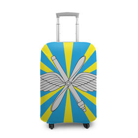 Чехол для чемодана 3D с принтом Флаг ВВС в Тюмени, 86% полиэфир, 14% спандекс | двустороннее нанесение принта, прорези для ручек и колес | авиатор | авиация | герб | летчику