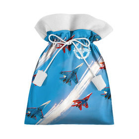 Подарочный 3D мешок с принтом Самолеты в Тюмени, 100% полиэстер | Размер: 29*39 см | авиатор | авиация | ввс | герб | летчику | небо | самолет