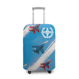 Чехол для чемодана 3D с принтом Самолеты в Тюмени, 86% полиэфир, 14% спандекс | двустороннее нанесение принта, прорези для ручек и колес | авиатор | авиация | ввс | герб | летчику | небо | самолет