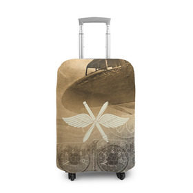 Чехол для чемодана 3D с принтом Авиация в Тюмени, 86% полиэфир, 14% спандекс | двустороннее нанесение принта, прорези для ручек и колес | old | авиатор | авиация | ввс | герб | летчику | небо | самолет | чб