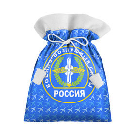 Подарочный 3D мешок с принтом ВВС РОССИИ в Тюмени, 100% полиэстер | Размер: 29*39 см | Тематика изображения на принте: авиация | герб | летчику | небо