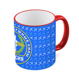 Кружка 3D с принтом ВВС РОССИИ в Тюмени, керамика | ёмкость 330 мл | авиация | герб | летчику | небо