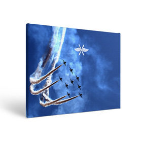 Холст прямоугольный с принтом Самолеты в небе в Тюмени, 100% ПВХ |  | авиатор | авиация | ввс | герб | летчику | небо | самолет | флаг