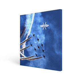 Холст квадратный с принтом Самолеты в небе в Тюмени, 100% ПВХ |  | авиатор | авиация | ввс | герб | летчику | небо | самолет | флаг