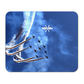Коврик прямоугольный с принтом Самолеты в небе в Тюмени, натуральный каучук | размер 230 х 185 мм; запечатка лицевой стороны | Тематика изображения на принте: авиатор | авиация | ввс | герб | летчику | небо | самолет | флаг
