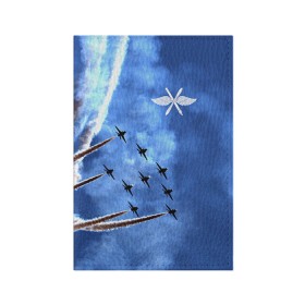 Обложка для паспорта матовая кожа с принтом Самолеты в небе в Тюмени, натуральная матовая кожа | размер 19,3 х 13,7 см; прозрачные пластиковые крепления | авиатор | авиация | ввс | герб | летчику | небо | самолет | флаг