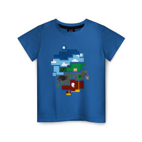 Детская футболка хлопок с принтом Minecraft world в Тюмени, 100% хлопок | круглый вырез горловины, полуприлегающий силуэт, длина до линии бедер | майнкрафт | мир