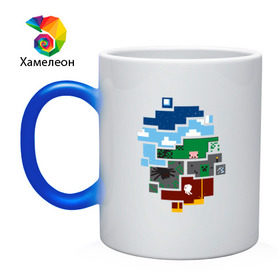 Кружка хамелеон с принтом Minecraft world в Тюмени, керамика | меняет цвет при нагревании, емкость 330 мл | майнкрафт | мир