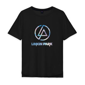 Мужская футболка хлопок Oversize с принтом Linkin park sky в Тюмени, 100% хлопок | свободный крой, круглый ворот, “спинка” длиннее передней части | Тематика изображения на принте: linkin | park | линкин | парк