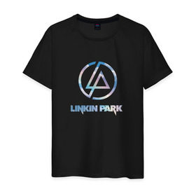 Мужская футболка хлопок с принтом Linkin park sky в Тюмени, 100% хлопок | прямой крой, круглый вырез горловины, длина до линии бедер, слегка спущенное плечо. | linkin | park | линкин | парк
