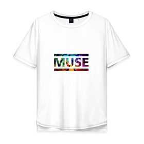 Мужская футболка хлопок Oversize с принтом Muse colour в Тюмени, 100% хлопок | свободный крой, круглый ворот, “спинка” длиннее передней части | Тематика изображения на принте: muse
