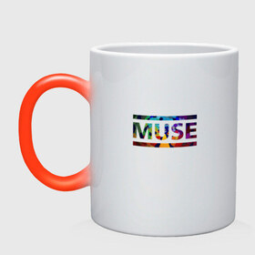 Кружка хамелеон с принтом Muse colour в Тюмени, керамика | меняет цвет при нагревании, емкость 330 мл | Тематика изображения на принте: muse