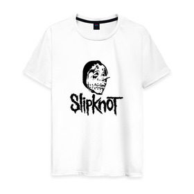 Мужская футболка хлопок с принтом Slipknot black в Тюмени, 100% хлопок | прямой крой, круглый вырез горловины, длина до линии бедер, слегка спущенное плечо. | 