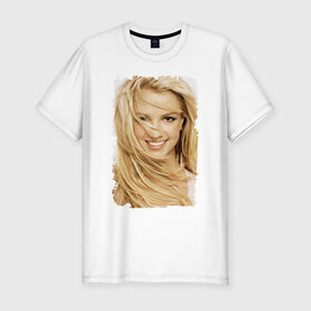 Мужская футболка премиум с принтом Бритни Спирс в Тюмени, 92% хлопок, 8% лайкра | приталенный силуэт, круглый вырез ворота, длина до линии бедра, короткий рукав | britney spears | бритни спирс | звезда | певица