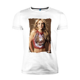 Мужская футболка премиум с принтом Бритни Спирс в Тюмени, 92% хлопок, 8% лайкра | приталенный силуэт, круглый вырез ворота, длина до линии бедра, короткий рукав | britney spears | бритни спирс | звезда | певица