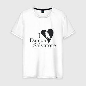 Мужская футболка хлопок с принтом Деймон Сальваторе в Тюмени, 100% хлопок | прямой крой, круглый вырез горловины, длина до линии бедер, слегка спущенное плечо. | damon | герой сериала дневники вампирадневники вампира