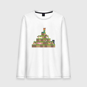 Мужской лонгслив хлопок с принтом Вершина холма в Minecraft в Тюмени, 100% хлопок |  | Тематика изображения на принте: minecraft | майнкрафт | холм на котором сидят различные мобы из игры minecraftкубы