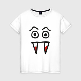 Женская футболка хлопок с принтом Дракула в Тюмени, 100% хлопок | прямой крой, круглый вырез горловины, длина до линии бедер, слегка спущенное плечо | 
