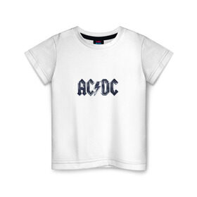 Детская футболка хлопок с принтом AC DC Chrome в Тюмени, 100% хлопок | круглый вырез горловины, полуприлегающий силуэт, длина до линии бедер | Тематика изображения на принте: ac dc