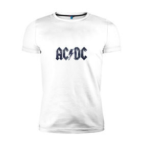 Мужская футболка премиум с принтом AC DC Chrome в Тюмени, 92% хлопок, 8% лайкра | приталенный силуэт, круглый вырез ворота, длина до линии бедра, короткий рукав | ac dc