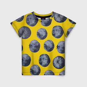 Детская футболка 3D с принтом Ягоды в Тюмени, 100% гипоаллергенный полиэфир | прямой крой, круглый вырез горловины, длина до линии бедер, чуть спущенное плечо, ткань немного тянется | еда | черника | ягода