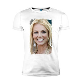 Мужская футболка премиум с принтом Britney Spears (retro style) в Тюмени, 92% хлопок, 8% лайкра | приталенный силуэт, круглый вырез ворота, длина до линии бедра, короткий рукав | Тематика изображения на принте: britney spears | бритни спирс | звезда | певица