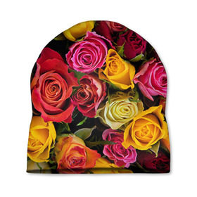 Шапка 3D с принтом Цветы в Тюмени, 100% полиэстер | универсальный размер, печать по всей поверхности изделия | flower | девушкам | розы | цветочки | цветы