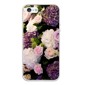Чехол для iPhone 5/5S матовый с принтом Цветы в Тюмени, Силикон | Область печати: задняя сторона чехла, без боковых панелей | flower | девушкам | розы | цветочки | цветы