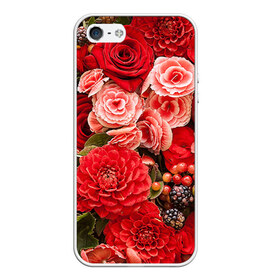 Чехол для iPhone 5/5S матовый с принтом Цветы в Тюмени, Силикон | Область печати: задняя сторона чехла, без боковых панелей | flower | девушкам | розы | цветочки | цветы