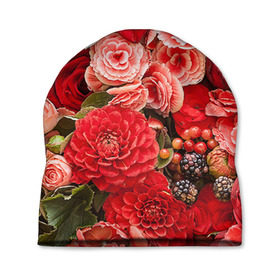 Шапка 3D с принтом Цветы в Тюмени, 100% полиэстер | универсальный размер, печать по всей поверхности изделия | flower | девушкам | розы | цветочки | цветы