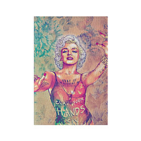 Обложка для паспорта матовая кожа с принтом Монро в Тюмени, натуральная матовая кожа | размер 19,3 х 13,7 см; прозрачные пластиковые крепления | Тематика изображения на принте: девушка | кино | мерлин | монро | мэрилин | цветы