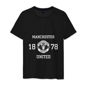 Мужская футболка хлопок с принтом Manchester United 1878 в Тюмени, 100% хлопок | прямой крой, круглый вырез горловины, длина до линии бедер, слегка спущенное плечо. | manchester | united | манчестер | юнайтед