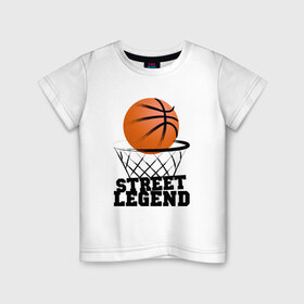 Детская футболка хлопок с принтом Баскетбол в Тюмени, 100% хлопок | круглый вырез горловины, полуприлегающий силуэт, длина до линии бедер | basketball | street legends