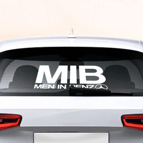 Наклейка на авто - для заднего стекла с принтом Mercedes в Тюмени, ПВХ | Точные размеры наклейки зависят от выбранного изображения (ширина не больше 75 мм, высота не больше 45 мм) | автобренд | лого | машина | мерседес