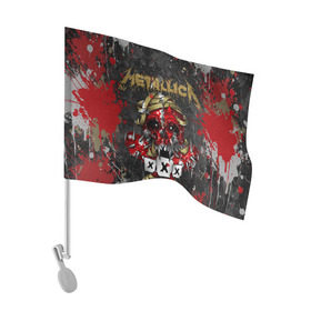 Флаг для автомобиля с принтом METALLICA в Тюмени, 100% полиэстер | Размер: 30*21 см | metallica | rock | металлика | рок