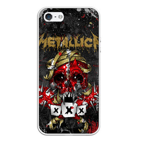 Чехол для iPhone 5/5S матовый с принтом METALLICA в Тюмени, Силикон | Область печати: задняя сторона чехла, без боковых панелей | metallica | rock | металлика | рок